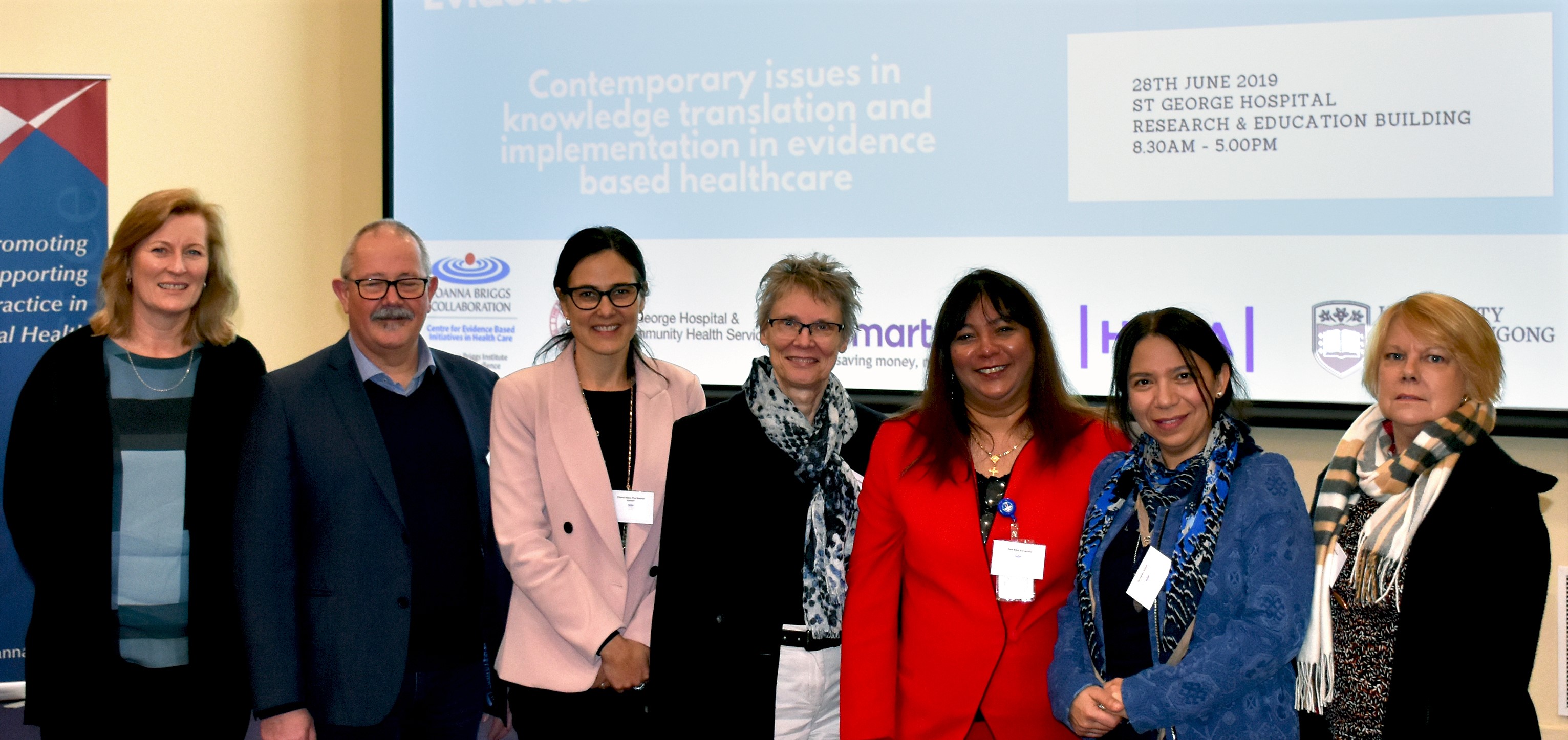 Group photo of key people at Australasia Joanna Briggs Collaboration Regional Symposium
