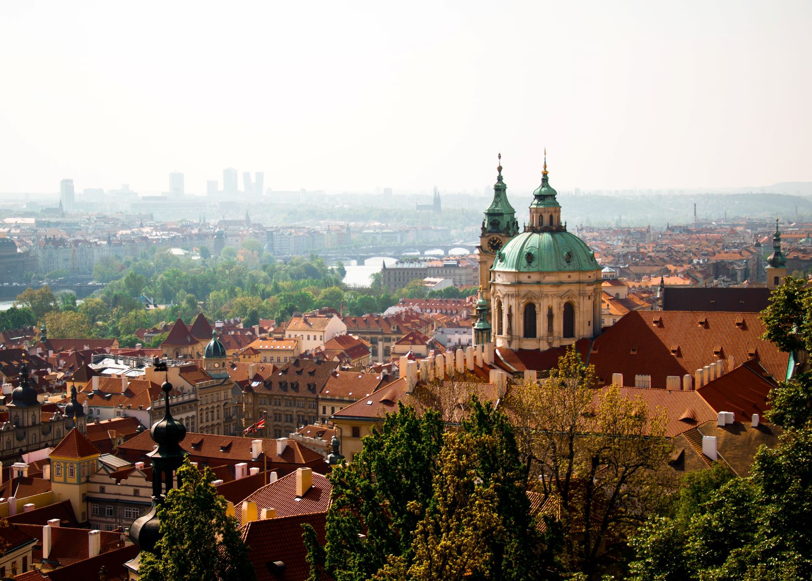 Birds eye view of Prague Czech Republic