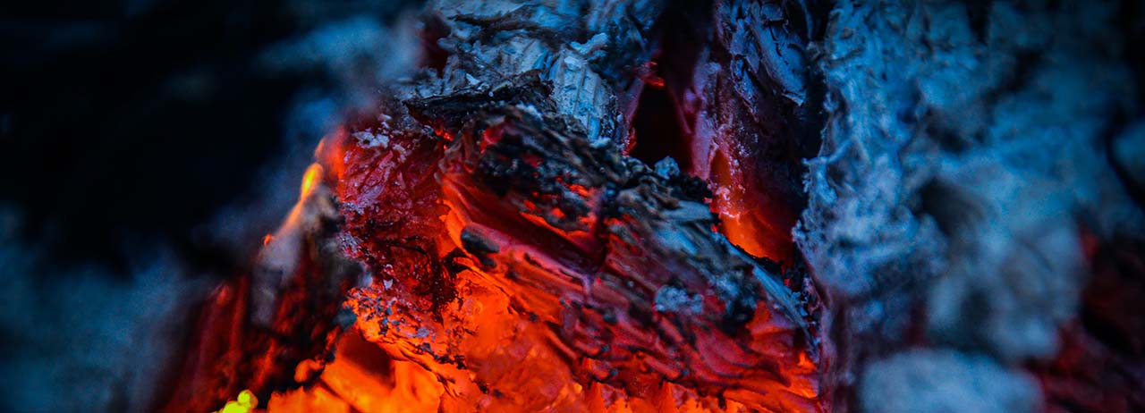 Burning coals