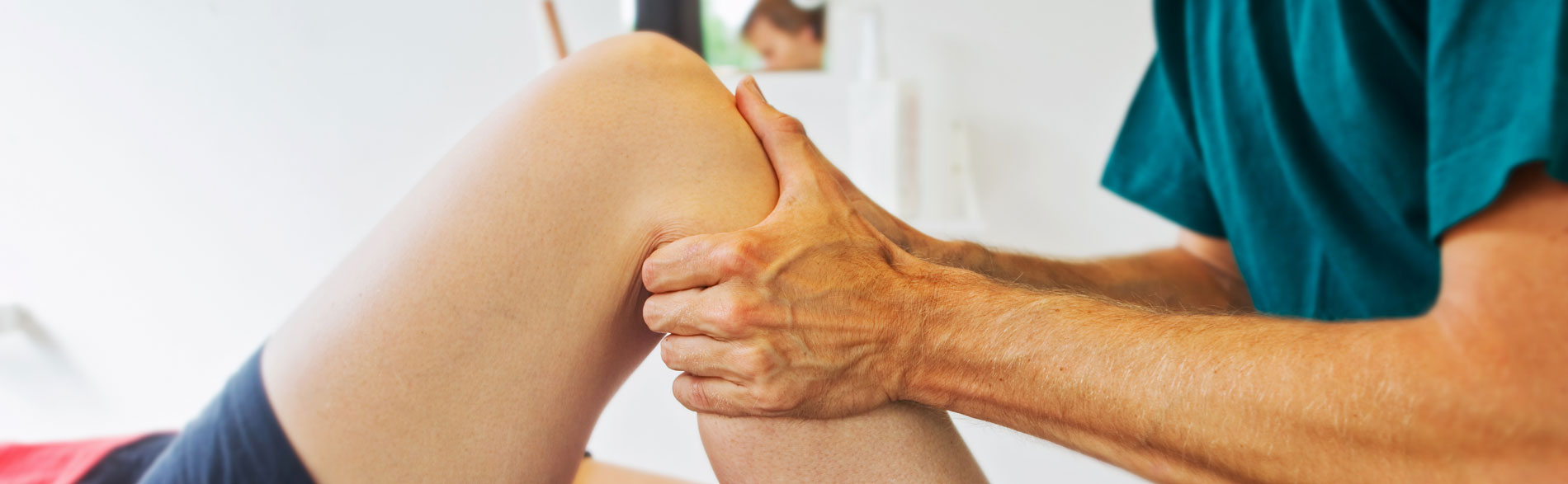 Measuring movement of a knee joint.