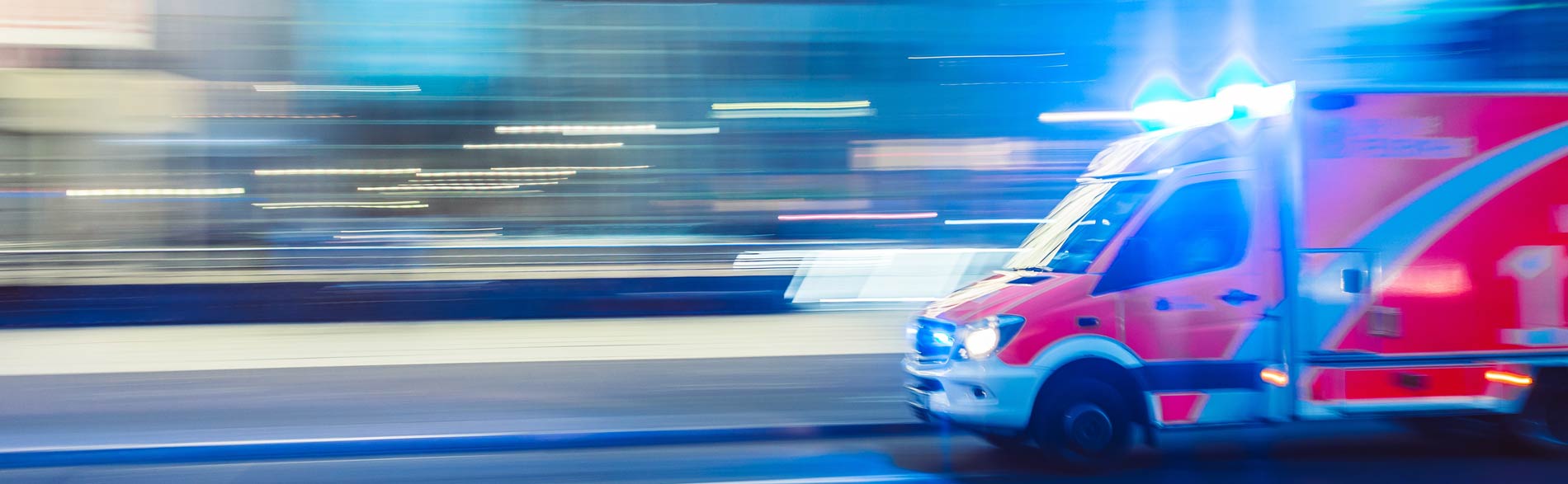 Ambulance responding to a disaster