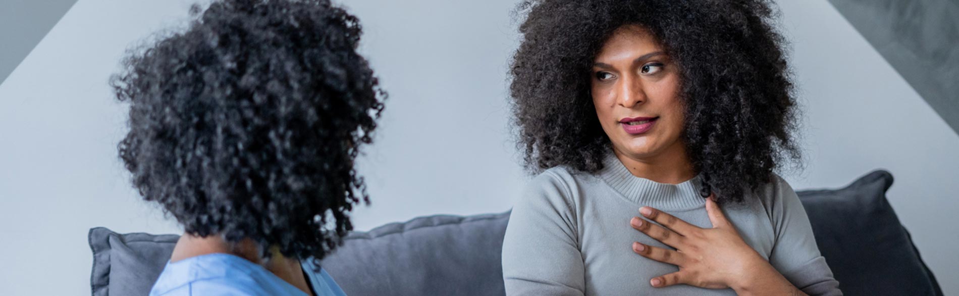 Clinician talks to a LGBTQ client