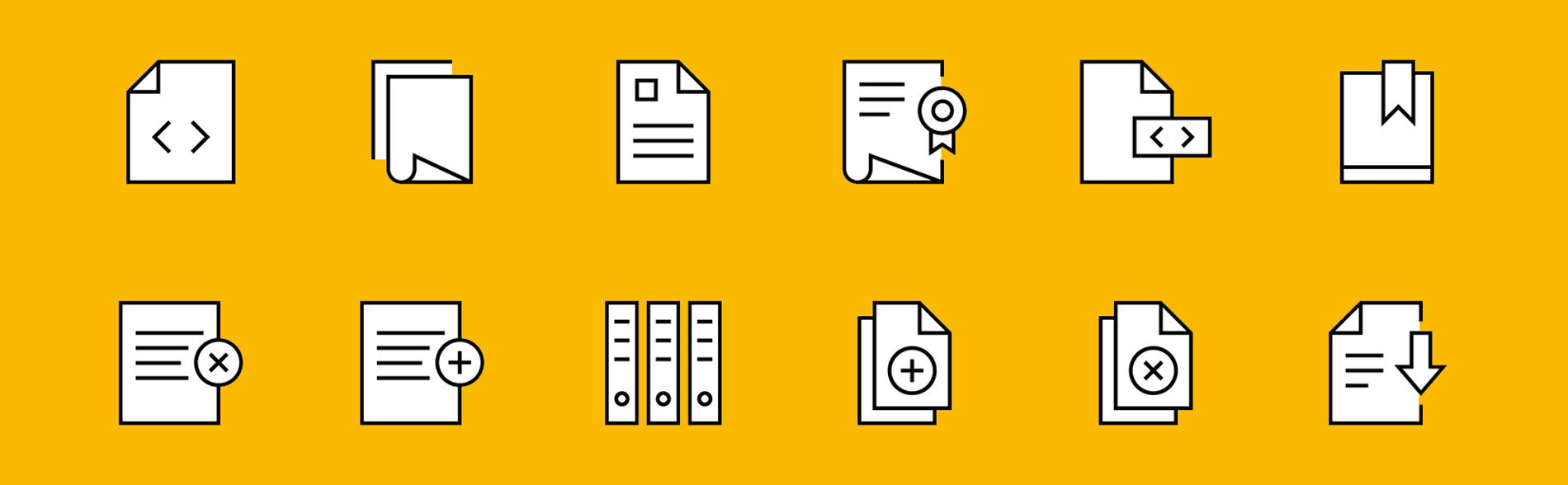 A series of document symbols representing critical appraisal of textual sources.
