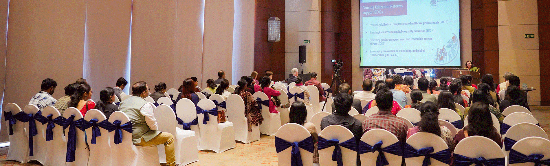 JBI Australia Awards Symposium and Graduation event in Kolkata with Ms Kavita Khasa presenting to an audience of Australia Awards Fellows, Government officials, JBI staff and others 