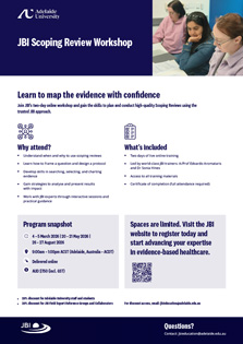 JBI Scoping Review Workshop flyer thumbnail