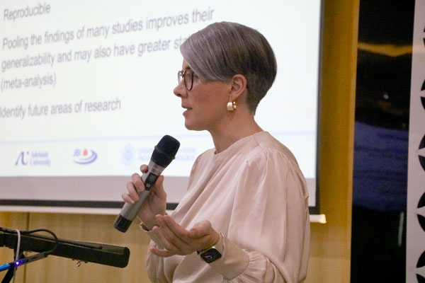 Bianca Pilla of JBI Addressing members at Universitas Gadjah Mada, the University of Indonesia