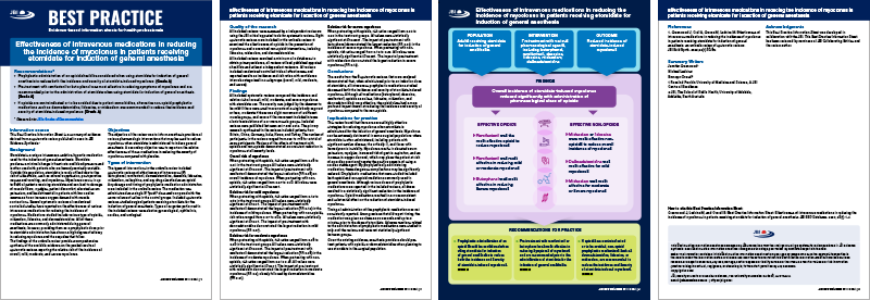 Best practice information sheet for Effectiveness of intravenous medications in reducing the incidence of myoclonus in patients receiving etomidate for induction of general anesthesia