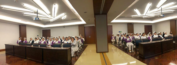 Nurses receive training.