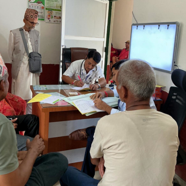Patients consulting an Ayurvedic practitioner in Nepal