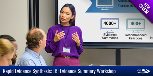 Expert trainer delivering a JBI short course to participants 