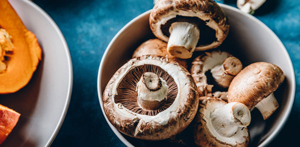 Close up of mushrooms which are high in vitamin D