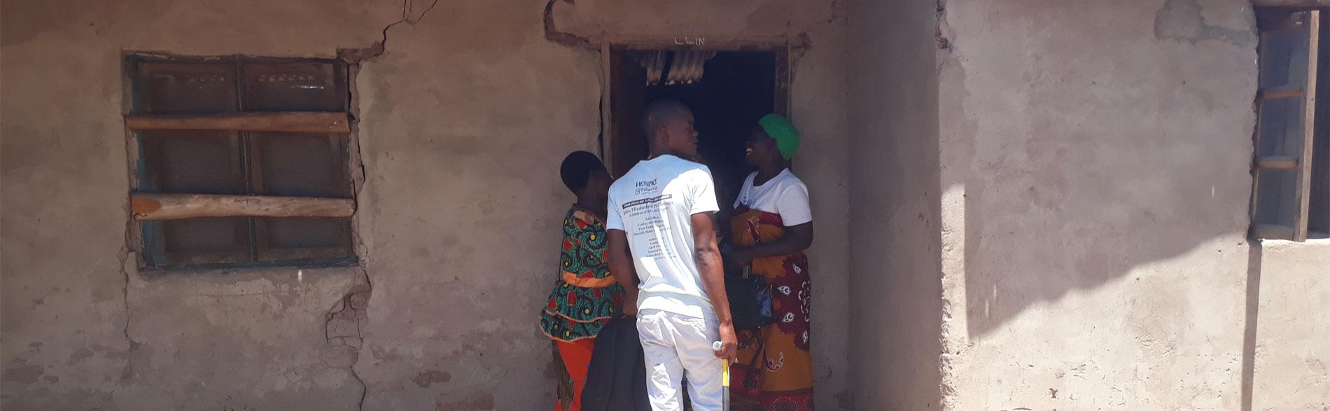 Healthcare worker visits a house
