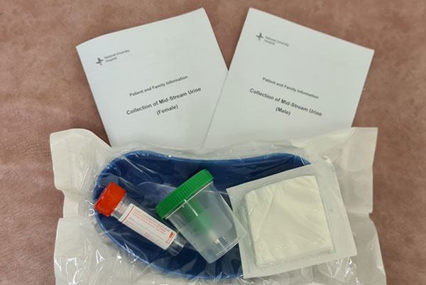 Urine collection kit with instructions